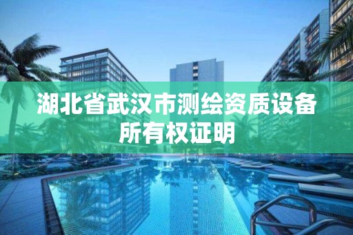 湖北省武漢市測繪資質設備所有權證明