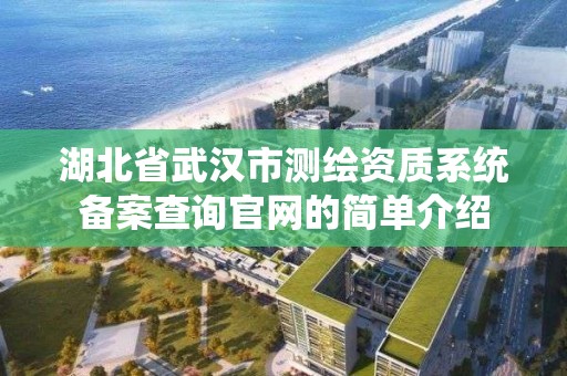 湖北省武漢市測繪資質系統備案查詢官網的簡單介紹