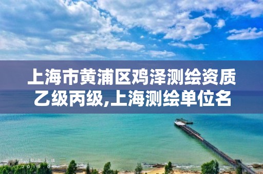 上海市黃浦區雞澤測繪資質乙級丙級,上海測繪單位名單