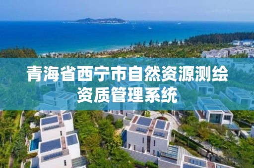 青海省西寧市自然資源測繪資質管理系統