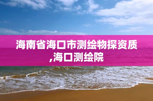 海南省海口市測繪物探資質,海口測繪院