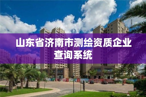 山東省濟南市測繪資質企業查詢系統