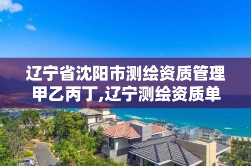 遼寧省沈陽市測繪資質管理甲乙丙丁,遼寧測繪資質單位