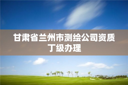 甘肅省蘭州市測繪公司資質丁級辦理