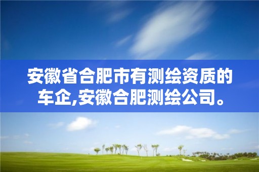 安徽省合肥市有測繪資質的車企,安徽合肥測繪公司。