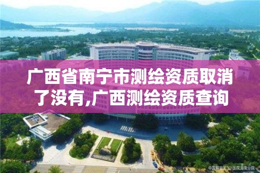 廣西省南寧市測繪資質(zhì)取消了沒有,廣西測繪資質(zhì)查詢