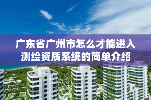 廣東省廣州市怎么才能進(jìn)入測(cè)繪資質(zhì)系統(tǒng)的簡(jiǎn)單介紹