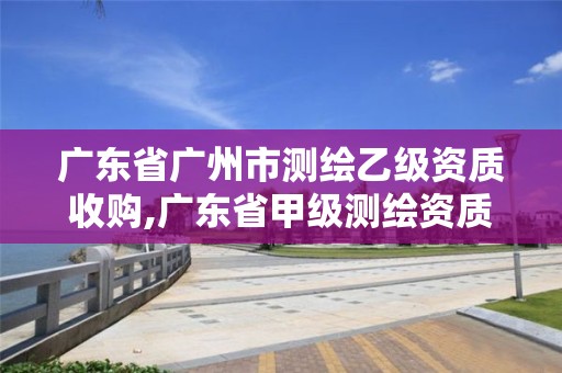 廣東省廣州市測繪乙級資質(zhì)收購,廣東省甲級測繪資質(zhì)單位有多少