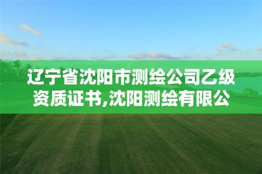 遼寧省沈陽市測繪公司乙級資質(zhì)證書,沈陽測繪有限公司。