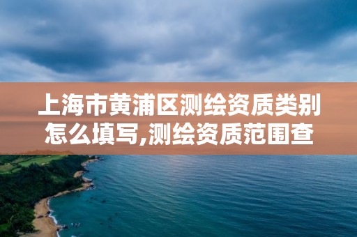 上海市黃浦區測繪資質類別怎么填寫,測繪資質范圍查詢