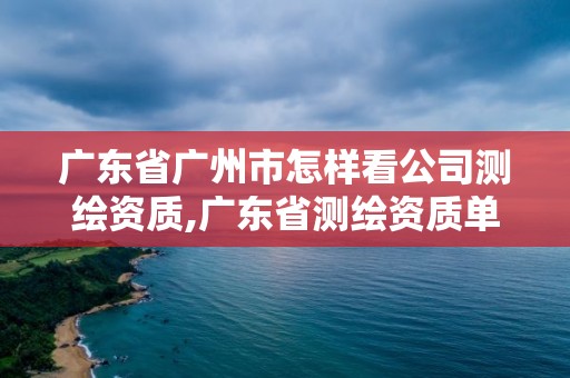 廣東省廣州市怎樣看公司測繪資質,廣東省測繪資質單位名單