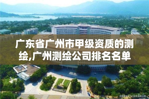 廣東省廣州市甲級資質(zhì)的測繪,廣州測繪公司排名名單