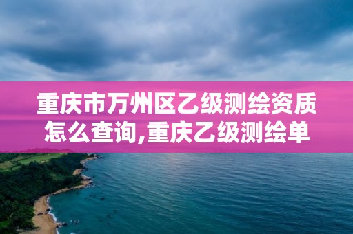 重慶市萬州區(qū)乙級(jí)測(cè)繪資質(zhì)怎么查詢,重慶乙級(jí)測(cè)繪單位