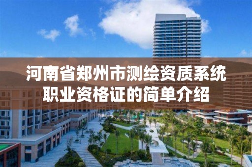 河南省鄭州市測繪資質系統職業資格證的簡單介紹