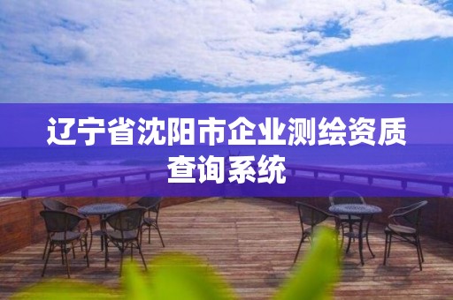 遼寧省沈陽市企業測繪資質查詢系統