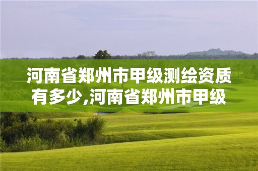 河南省鄭州市甲級測繪資質有多少,河南省鄭州市甲級測繪資質有多少家企業