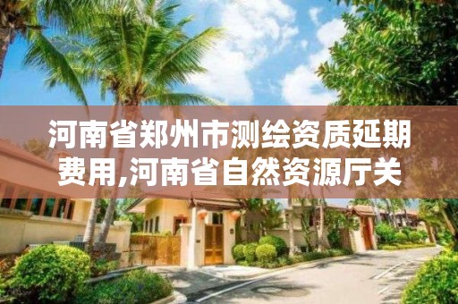 河南省鄭州市測繪資質延期費用,河南省自然資源廳關于延長測繪資質證書有效期的公告