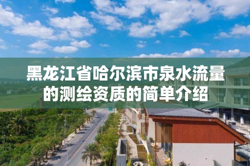 黑龍江省哈爾濱市泉水流量的測繪資質的簡單介紹