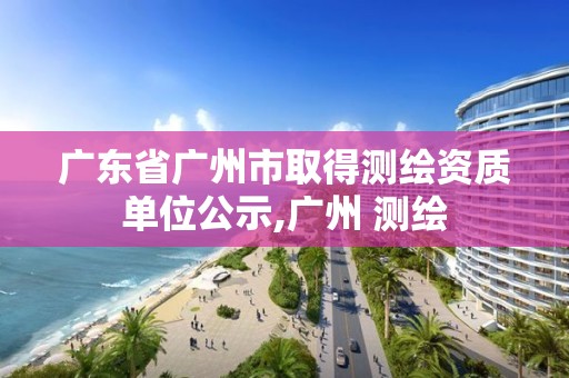 廣東省廣州市取得測繪資質(zhì)單位公示,廣州 測繪