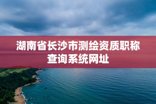 湖南省長沙市測繪資質職稱查詢系統網址