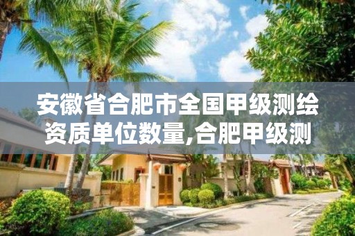 安徽省合肥市全國甲級測繪資質單位數量,合肥甲級測繪公司。