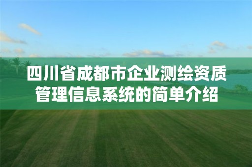 四川省成都市企業測繪資質管理信息系統的簡單介紹