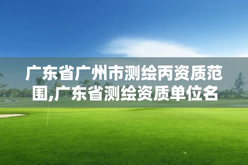 廣東省廣州市測(cè)繪丙資質(zhì)范圍,廣東省測(cè)繪資質(zhì)單位名單