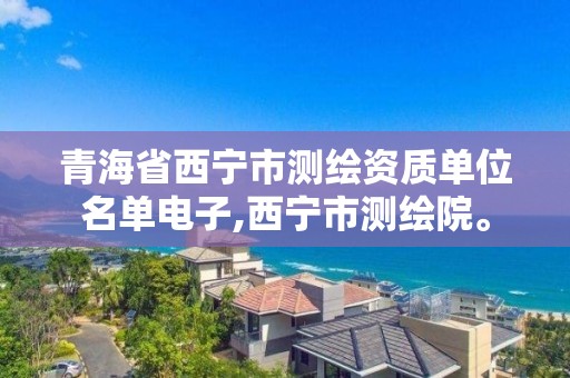 青海省西寧市測繪資質單位名單電子,西寧市測繪院。