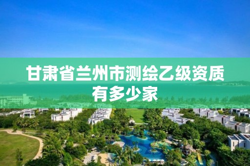 甘肅省蘭州市測繪乙級資質有多少家