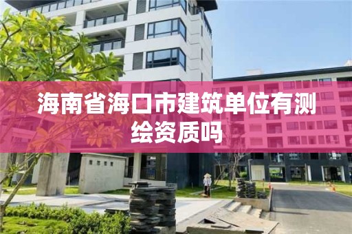 海南省海口市建筑單位有測繪資質嗎