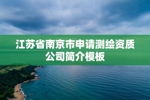 江蘇省南京市申請測繪資質公司簡介模板