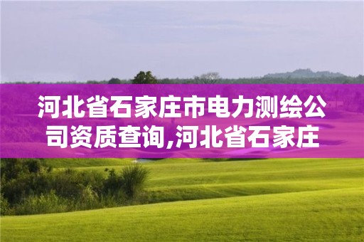 河北省石家莊市電力測繪公司資質查詢,河北省石家莊電力設計公司