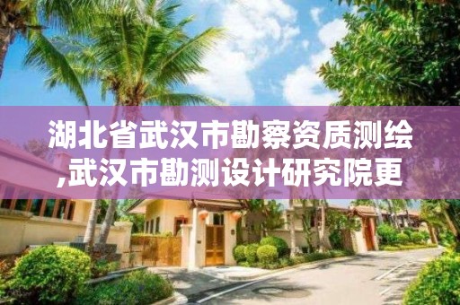 湖北省武漢市勘察資質測繪,武漢市勘測設計研究院更名為武漢市測繪研究院