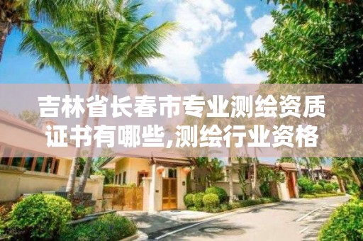 吉林省長春市專業測繪資質證書有哪些,測繪行業資格證書。