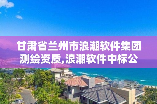 甘肅省蘭州市浪潮軟件集團測繪資質,浪潮軟件中標公告2020