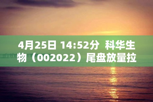 4月25日 14:52分  科華生物（002022）尾盤放量拉升