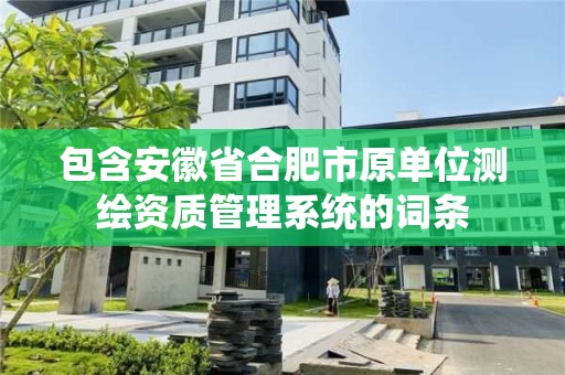 包含安徽省合肥市原單位測繪資質管理系統的詞條