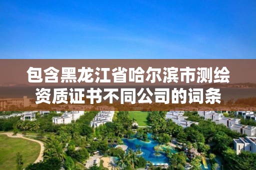 包含黑龍江省哈爾濱市測繪資質(zhì)證書不同公司的詞條