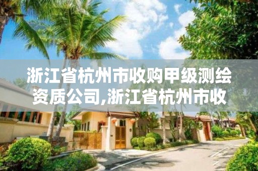 浙江省杭州市收購甲級測繪資質公司,浙江省杭州市收購甲級測繪資質公司的公司