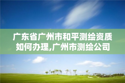 廣東省廣州市和平測繪資質如何辦理,廣州市測繪公司