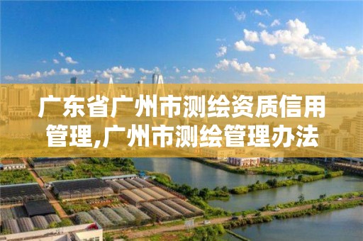 廣東省廣州市測繪資質信用管理,廣州市測繪管理辦法