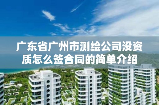 廣東省廣州市測繪公司沒資質怎么簽合同的簡單介紹