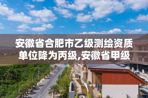 安徽省合肥市乙級測繪資質單位降為丙級,安徽省甲級測繪資質單位。