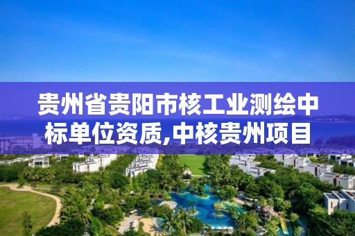 貴州省貴陽市核工業測繪中標單位資質,中核貴州項目。