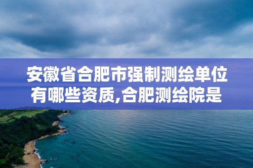 安徽省合肥市強制測繪單位有哪些資質,合肥測繪院是什么單位。