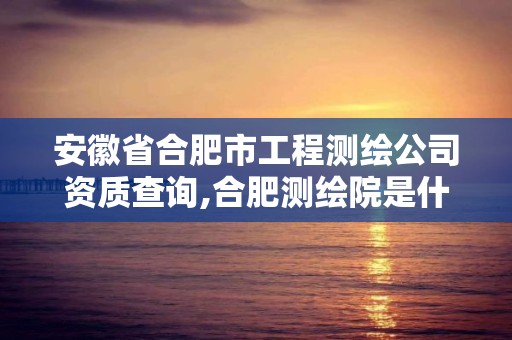 安徽省合肥市工程測繪公司資質(zhì)查詢,合肥測繪院是什么單位。