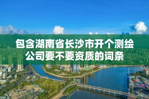 包含湖南省長沙市開個測繪公司要不要資質的詞條