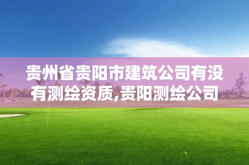 貴州省貴陽市建筑公司有沒有測繪資質,貴陽測繪公司電話。