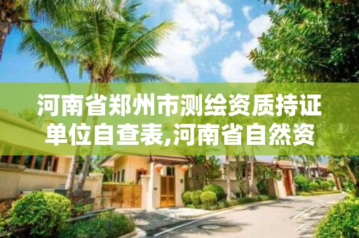 河南省鄭州市測繪資質持證單位自查表,河南省自然資源廳關于延長測繪資質證書有效期的公告