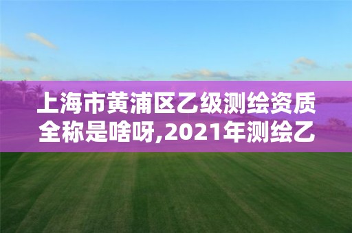 上海市黃浦區乙級測繪資質全稱是啥呀,2021年測繪乙級資質申報制度。